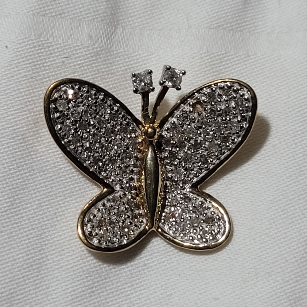 Vintage 10k Natural Diamond Floating Charm Only